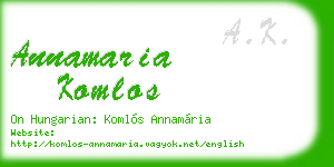 annamaria komlos business card