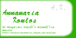 annamaria komlos business card